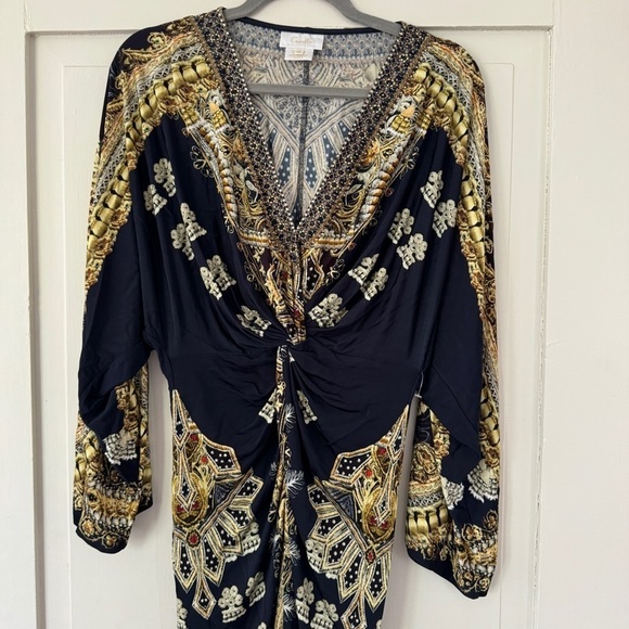 Camilla Long Split Front Twist Dress Its All Over Torero - Picture 8 of 16